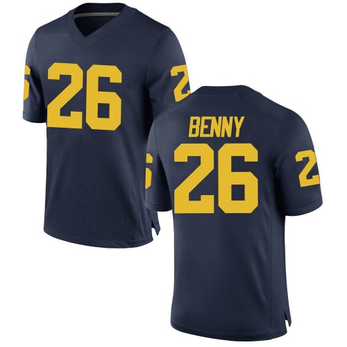 Rayshaun Benny Michigan Wolverines Men's NCAA #26 Navy Game Brand Jordan College Stitched Football Jersey HFW0154BD